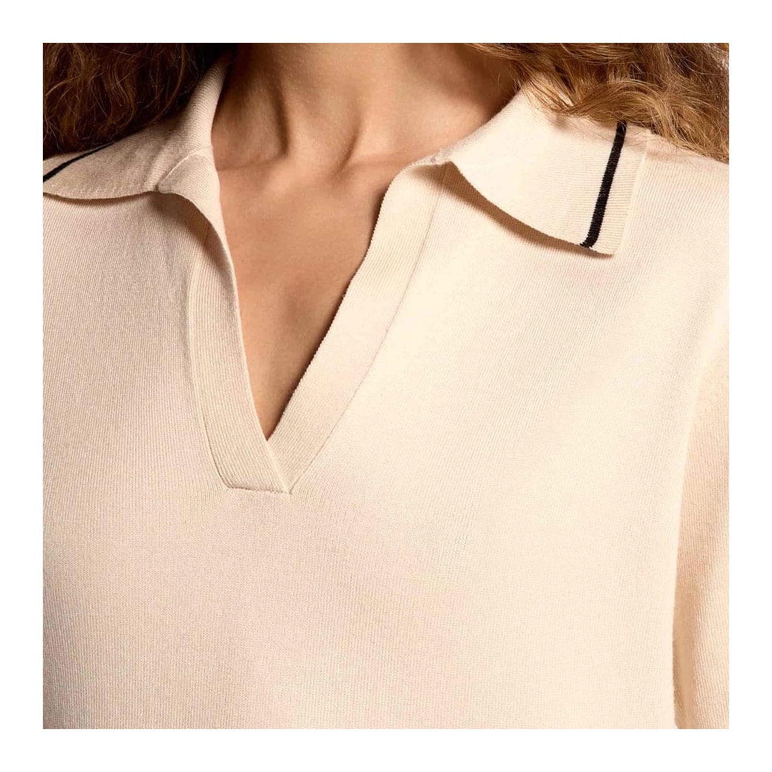 Blusa Hering Polo Em Tricô Leve Feminina K6ny Bege