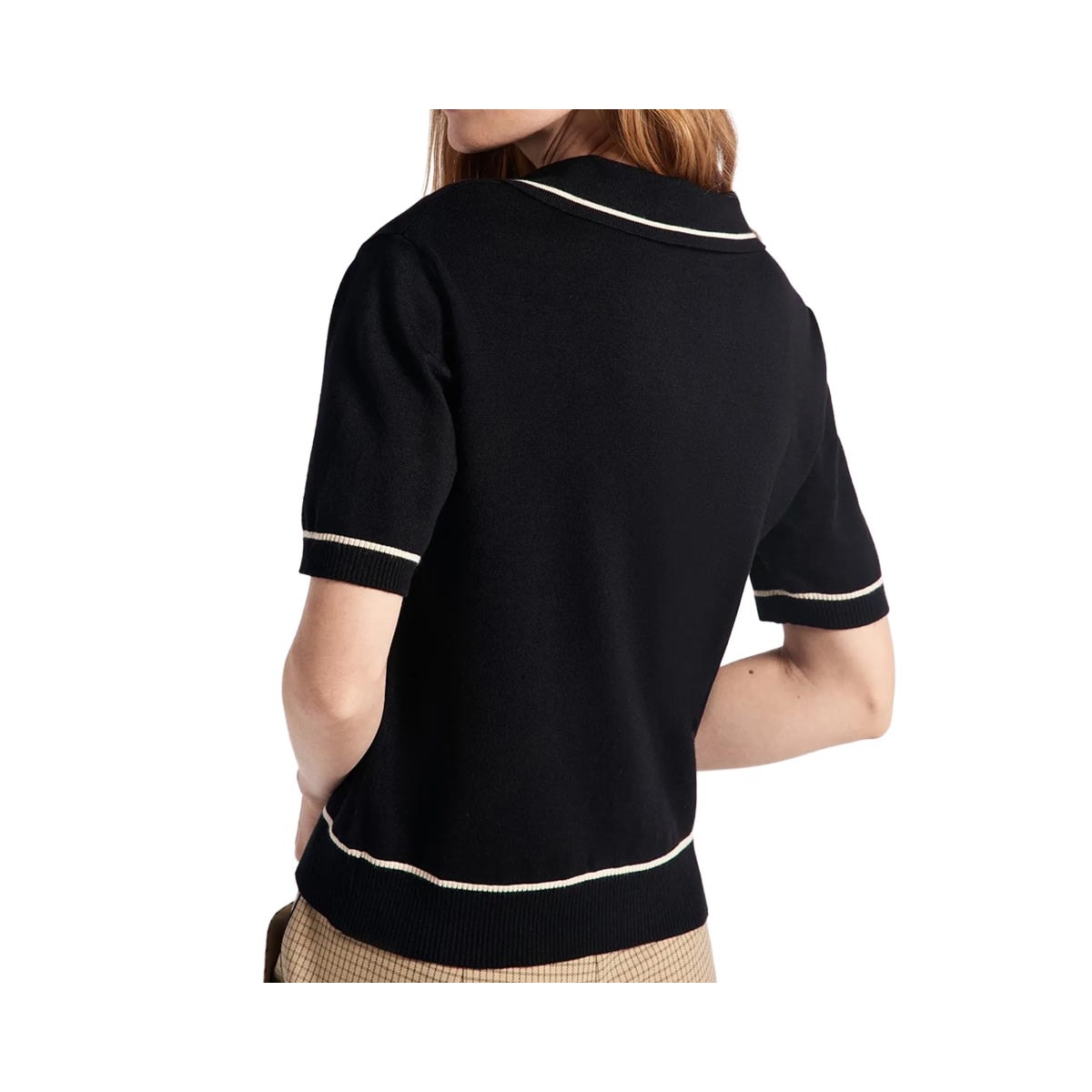 Blusa Hering Polo Em Tricô Leve Feminina K6ny Preta