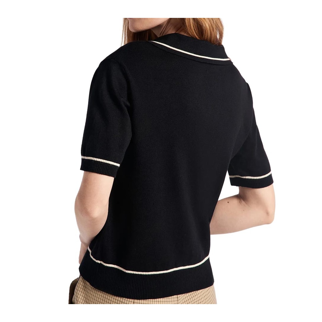 Blusa Hering Polo Em Tricô Leve Feminina K6ny Preta