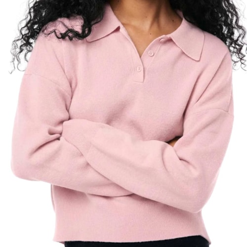 Blusa Hering Polo Feminina De Tricô K6pm Rosa