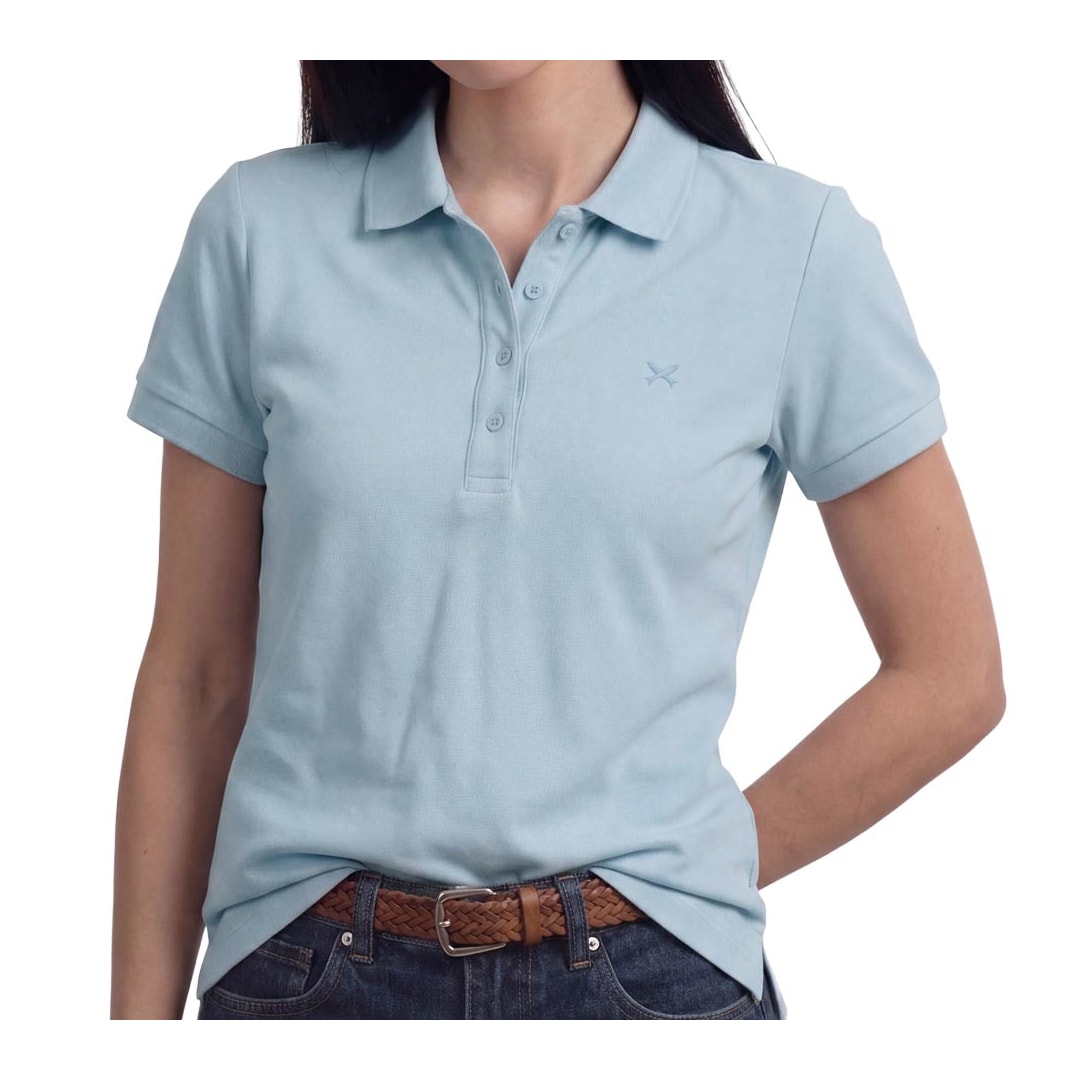 Blusa Hering Polo Feminina Manga Curta Piquet 4HBW Azul Claro Blusa Hering Polo Feminina Manga Curta Piquet 4HBW Azul Claro