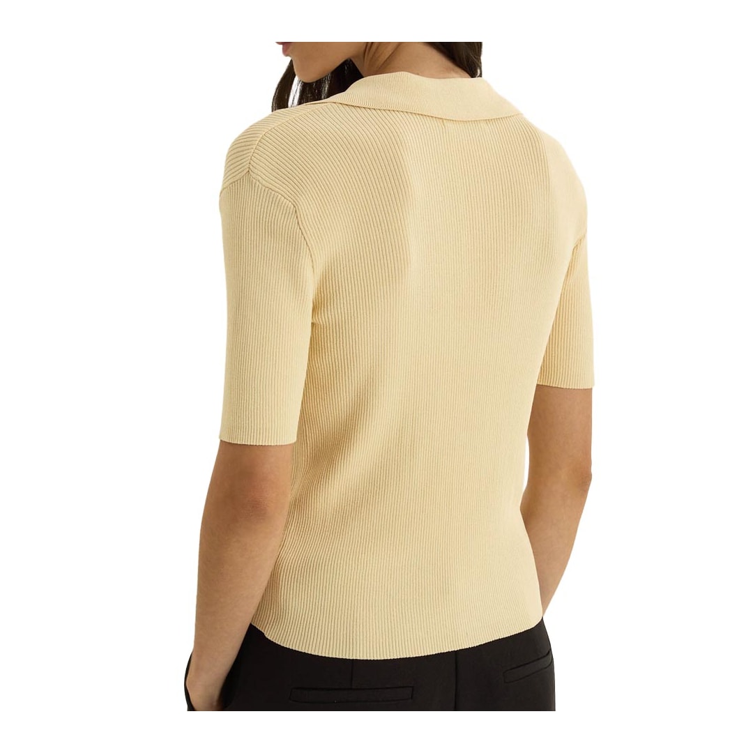 Blusa Hering Polo Feminina Tricô Meia Manga K6TQ Manteiga Blusa Hering Polo Feminina Tricô Meia Manga K6TQ Manteiga
