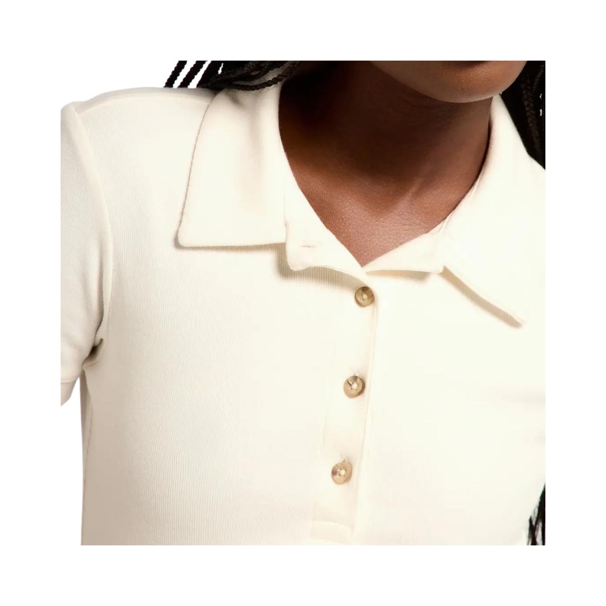 Blusa Hering Polo Ribana Ultra Soft Feminina 4HA2 Branco Off Blusa Hering Polo Ribana Ultra Soft Feminina 4HA2 Branco Off
