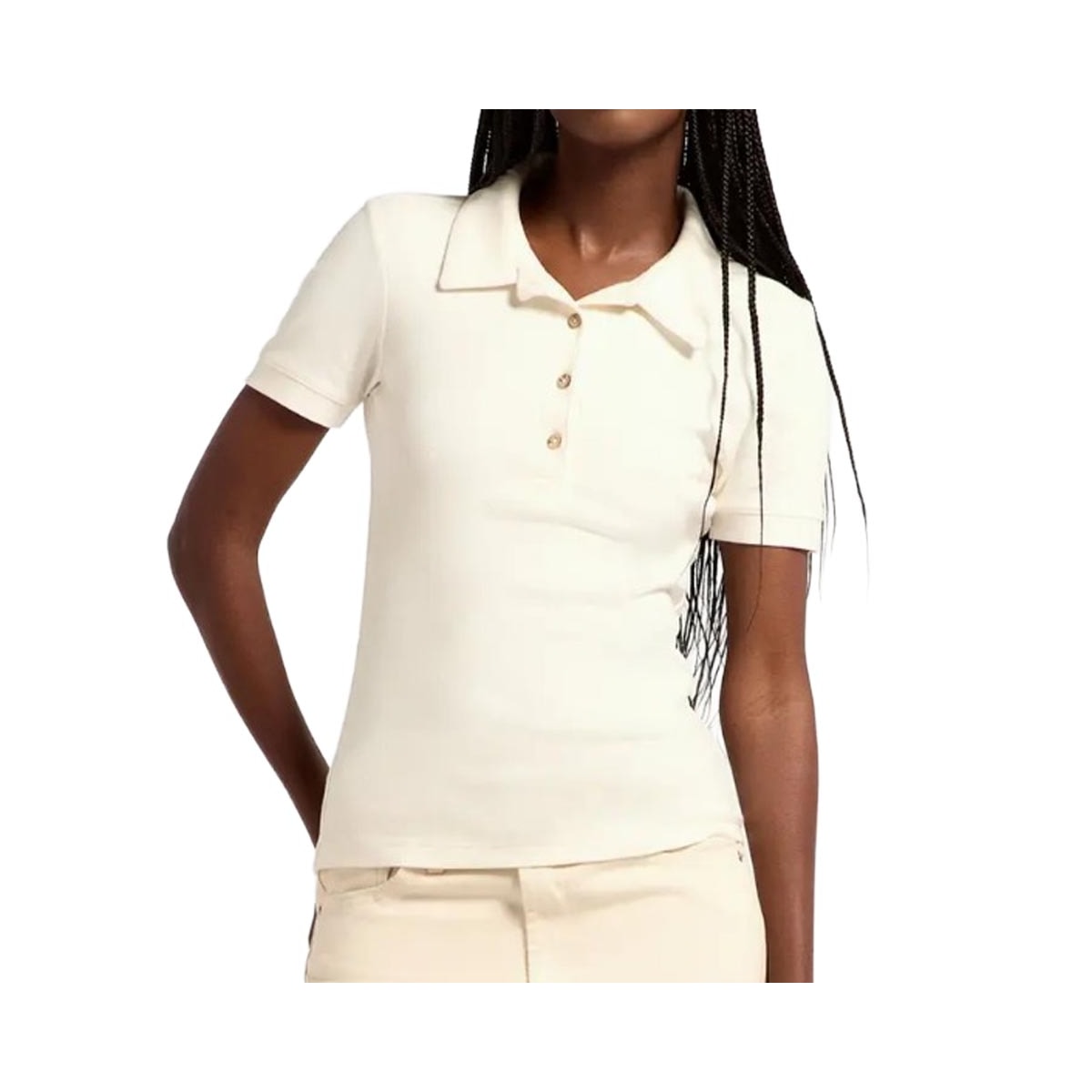 Blusa Hering Polo Ribana Ultra Soft Feminina 4HA2 Branco Off Blusa Hering Polo Ribana Ultra Soft Feminina 4HA2 Branco Off