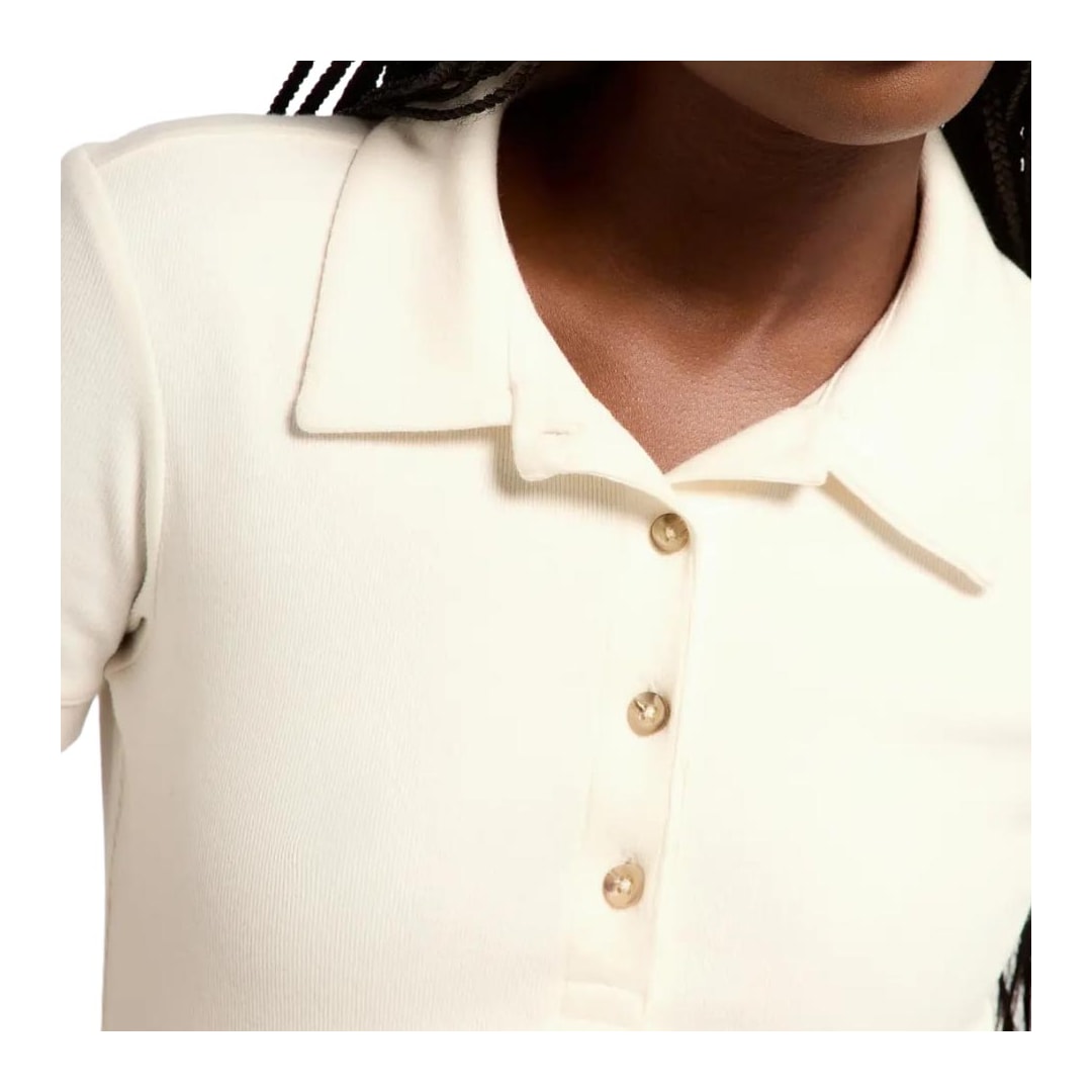 Blusa Hering Polo Ribana Ultra Soft Feminina 4HA2 Branco Off