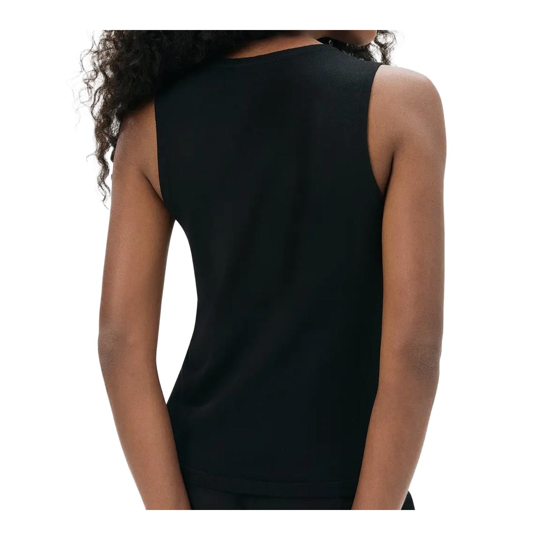 Blusa Hering Sem Manga Decote U Em Tricô K5ag Preto N10si