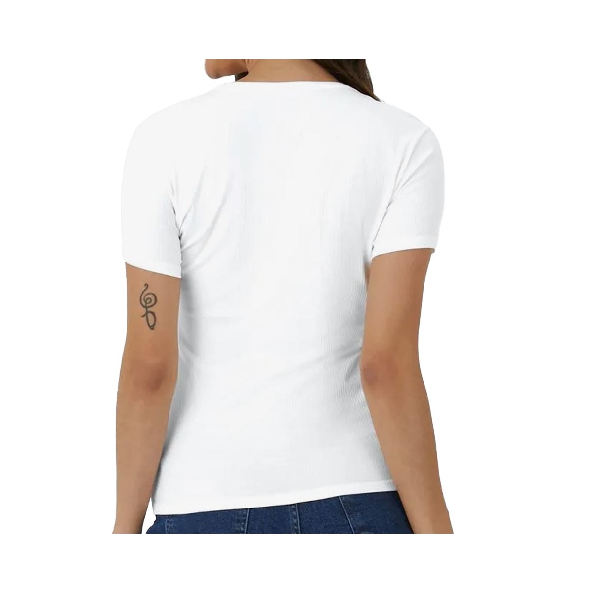 Blusa Malwee De Malha Meia Manga 127045 Branca