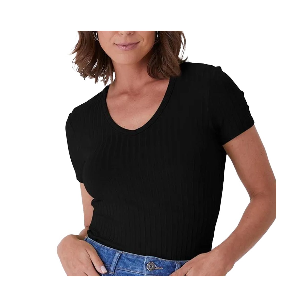 Blusa Malwee De Malha Meia Manga 127045 Preto Blusa Malwee De Malha Meia Manga 127045 Preto