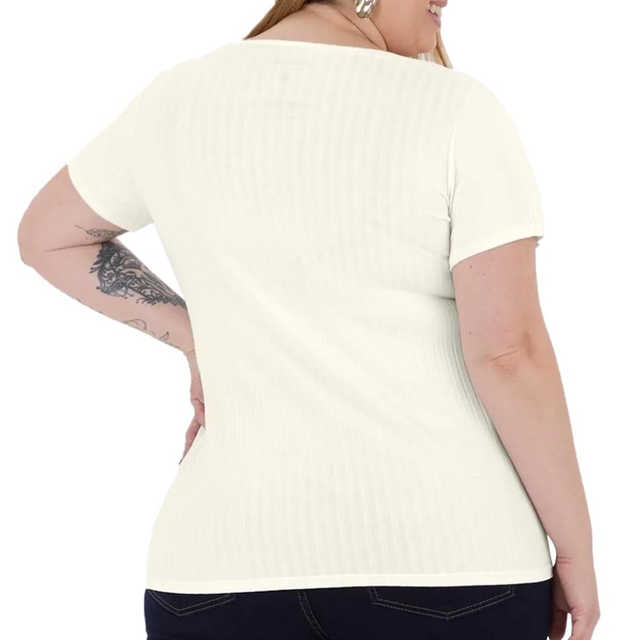 Blusa Malwee De Malha Meia Manga 87857 Off White Blusa Malwee De Malha Meia Manga 87857 Off White