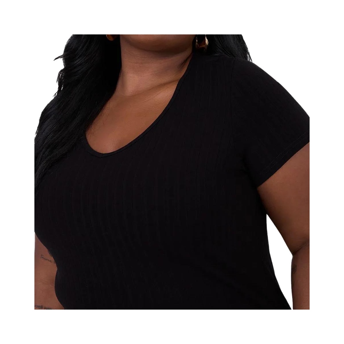 Blusa Malwee De Malha Meia Manga 87857 Preto