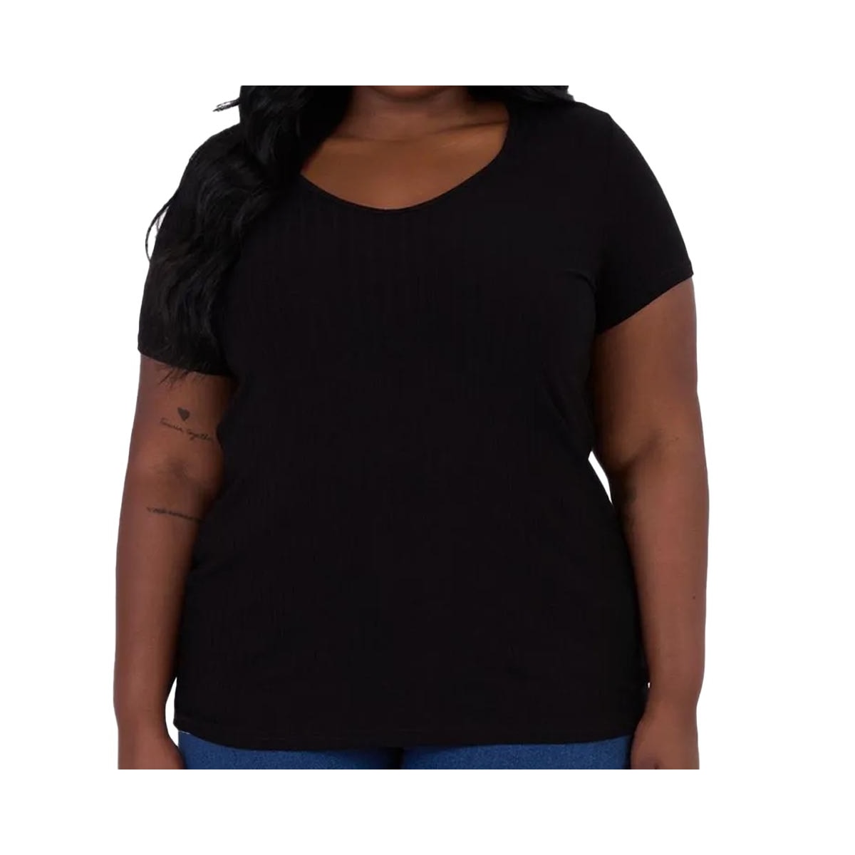 Blusa Malwee De Malha Meia Manga 87857 Preto Blusa Malwee De Malha Meia Manga 87857 Preto