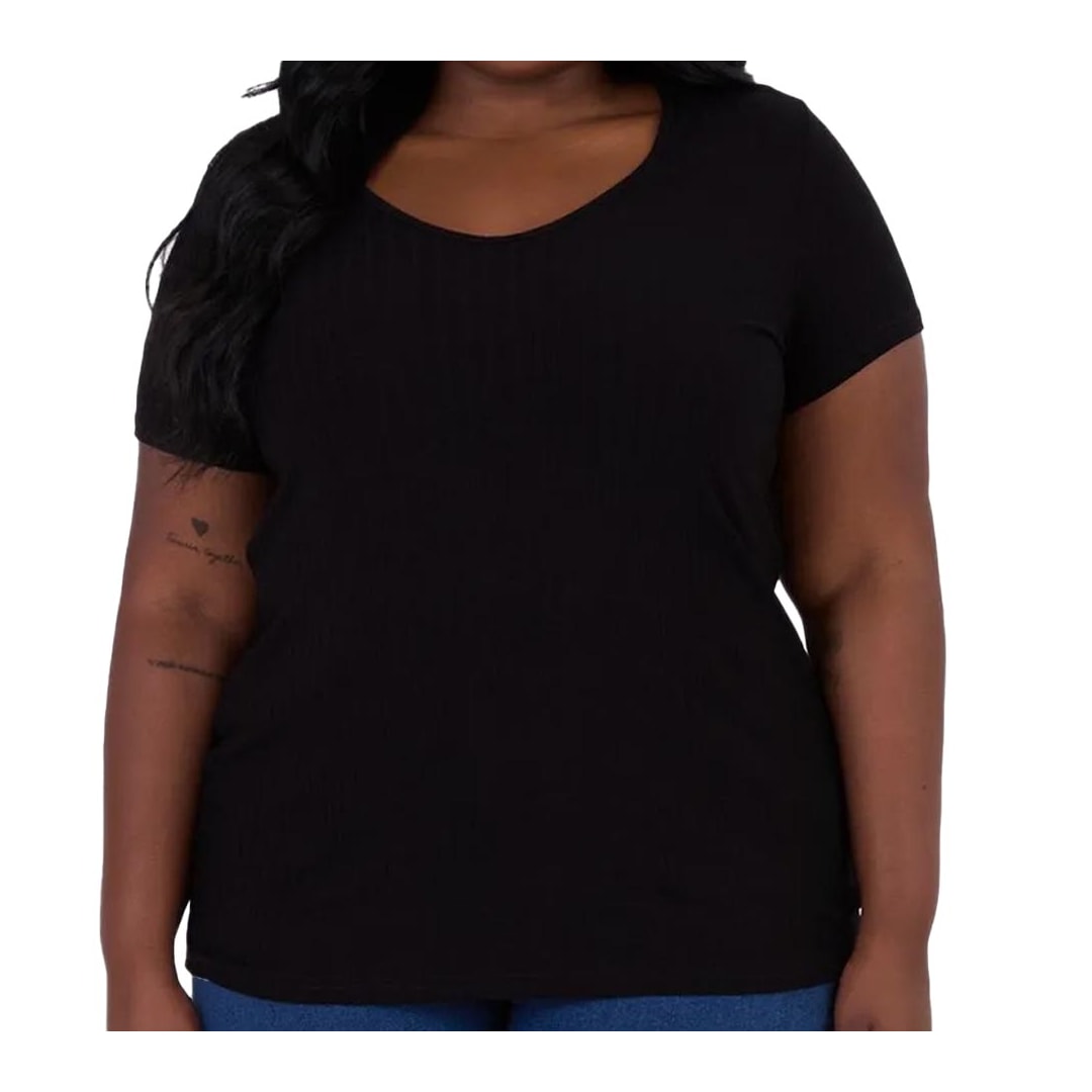 Blusa Malwee De Malha Meia Manga 87857 Preto Blusa Malwee De Malha Meia Manga 87857 Preto
