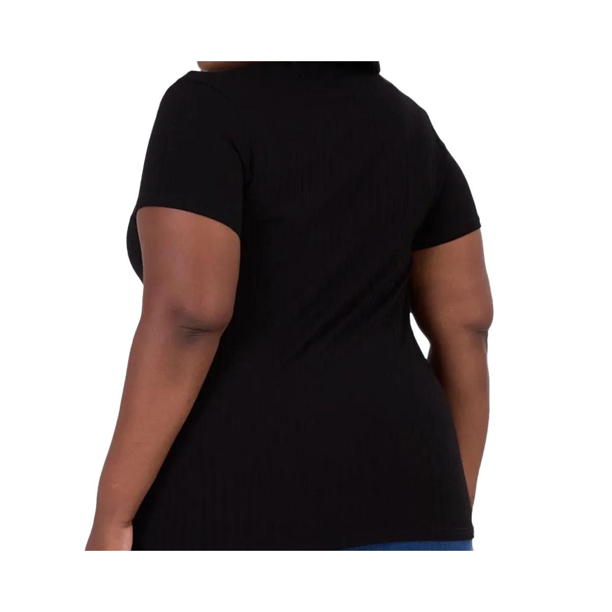 Blusa Malwee De Malha Meia Manga 87857 Preto