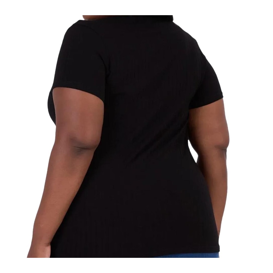 Blusa Malwee De Malha Meia Manga 87857 Preto Blusa Malwee De Malha Meia Manga 87857 Preto