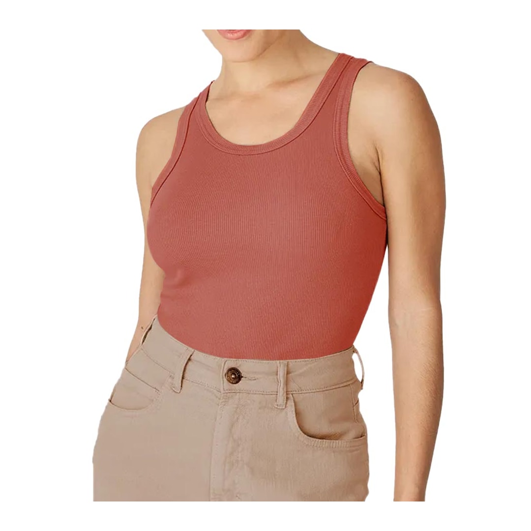 Blusa Malwee De Malha Sem Manga 119205 Goiaba Blusa Malwee De Malha Sem Manga 119205 Goiaba