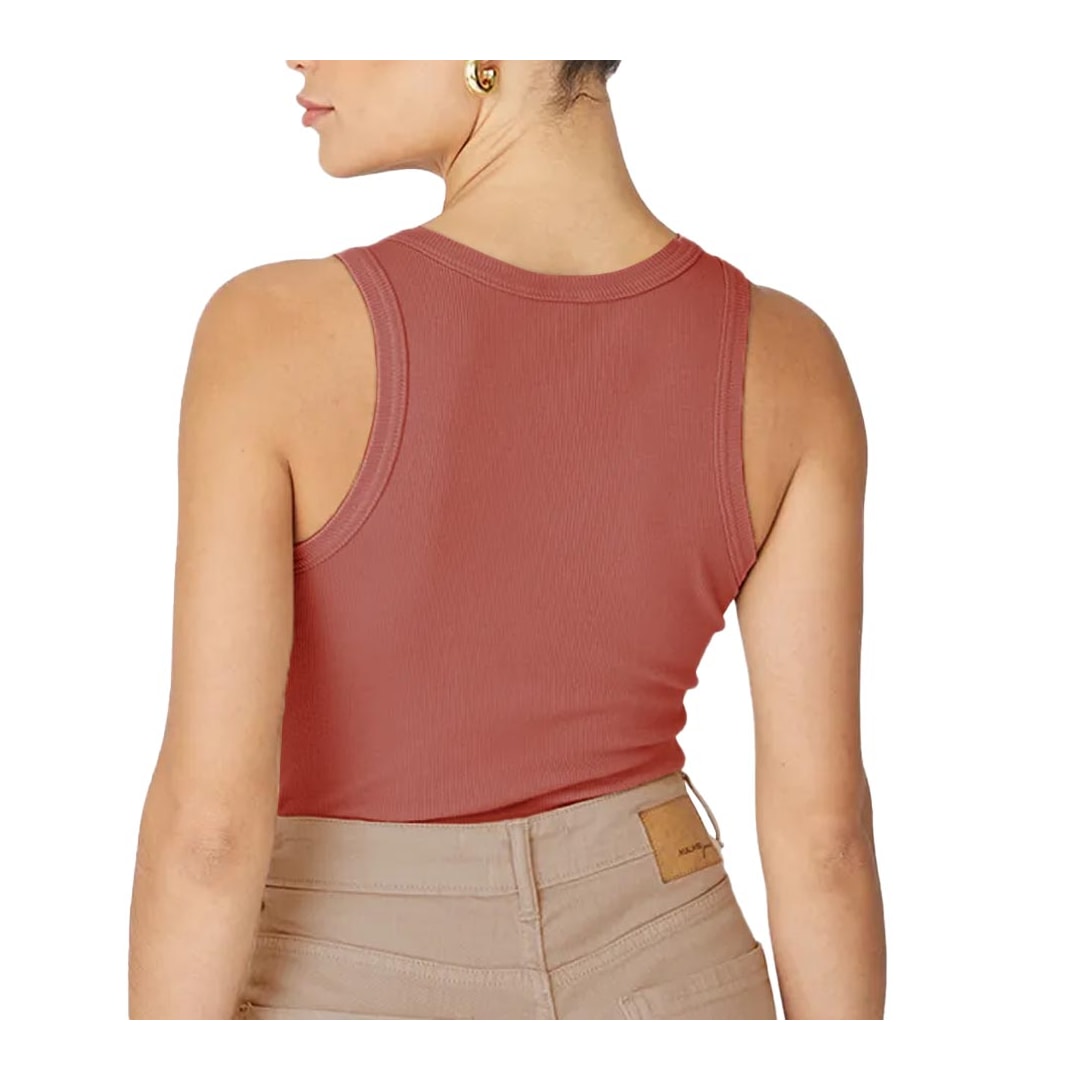 Blusa Malwee De Malha Sem Manga 119205 Goiaba
