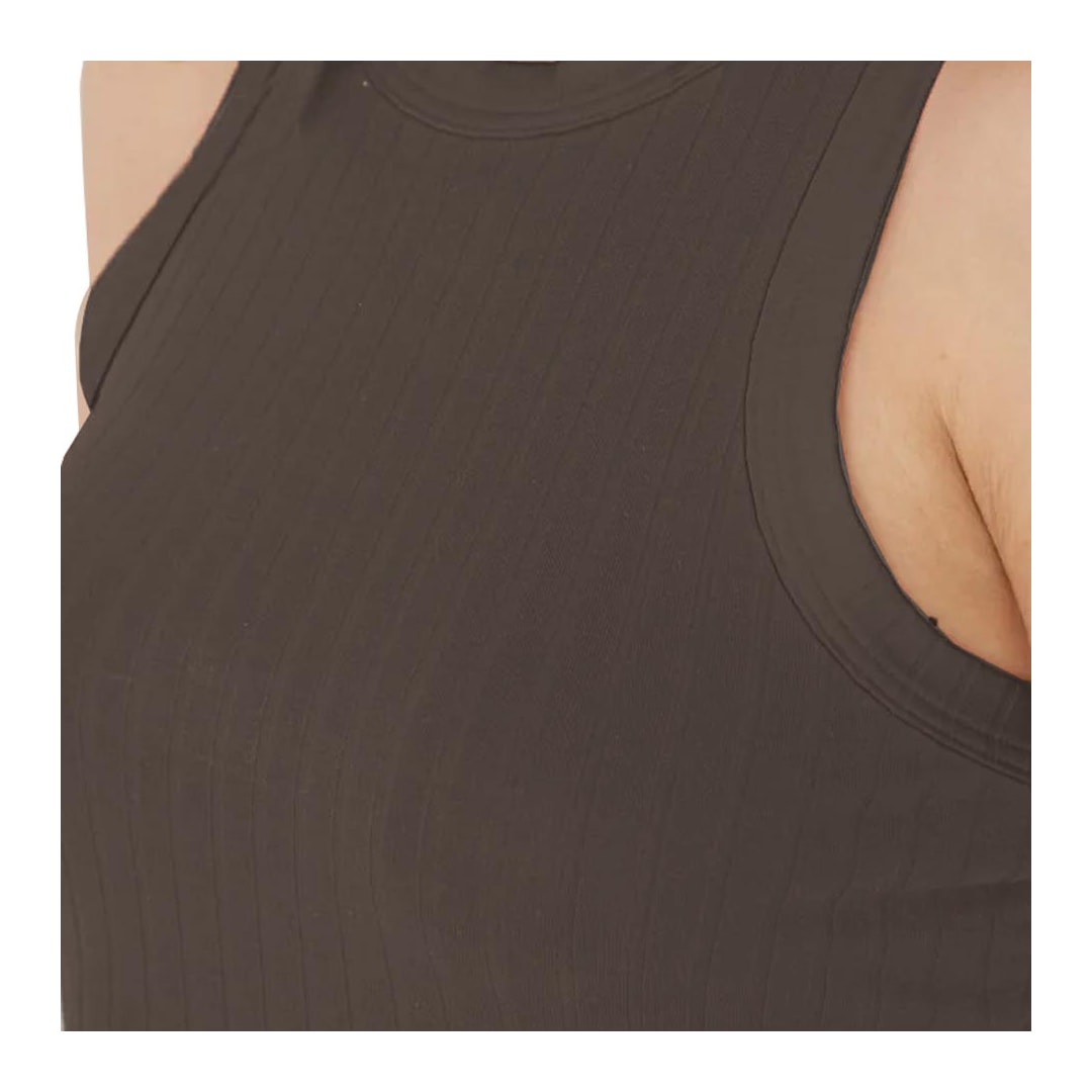 Blusa Malwee De Malha Sem Manga 79308 Chocolate Blusa Malwee De Malha Sem Manga 79308 Chocolate