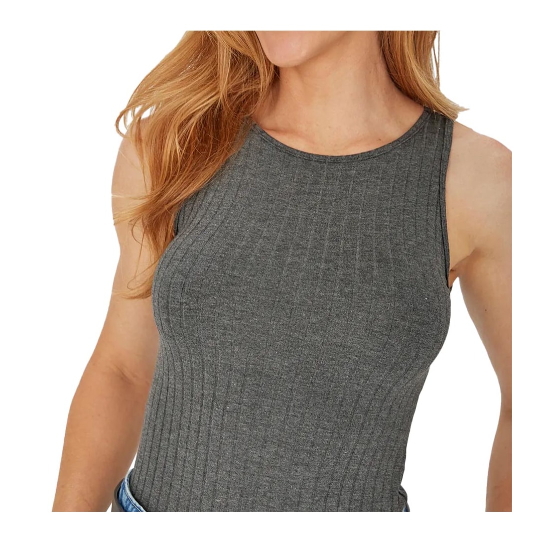Blusa Malwee De Malha Sem Manga 79308 Chumbo