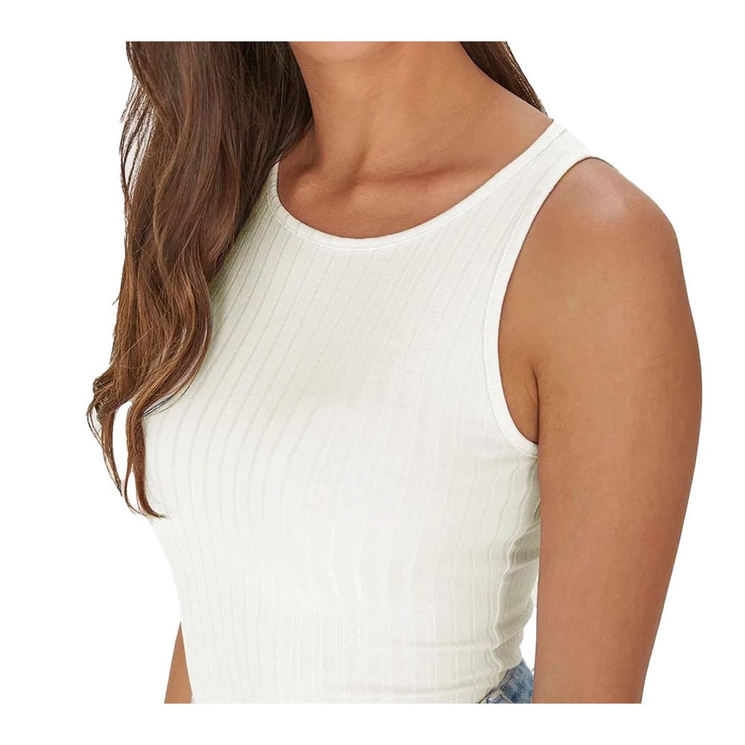 Blusa Malwee De Malha Sem Manga 79308 Off White Blusa Malwee De Malha Sem Manga 79308 Off White