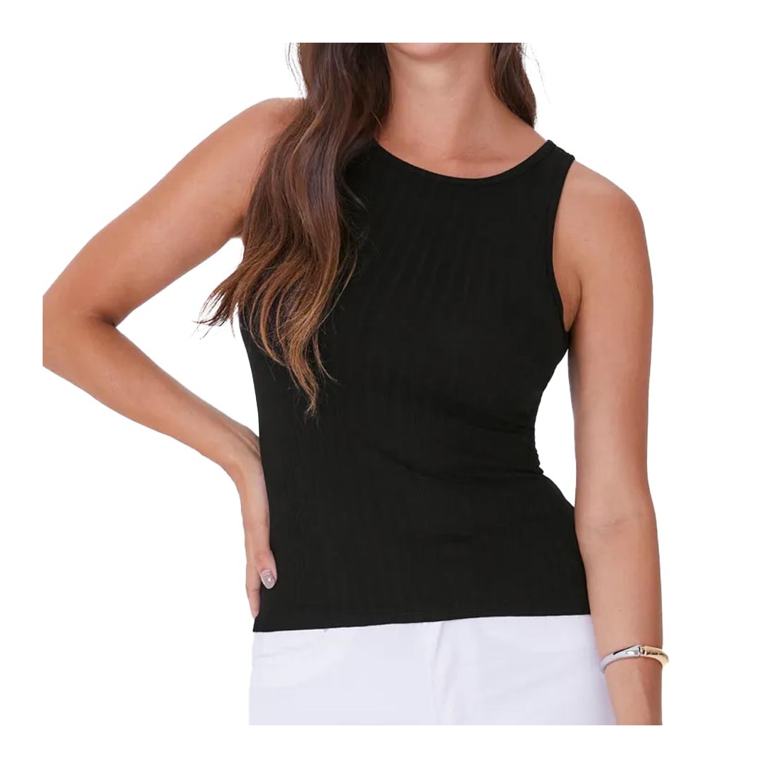 Blusa Malwee De Malha Sem Manga 79308 Preto