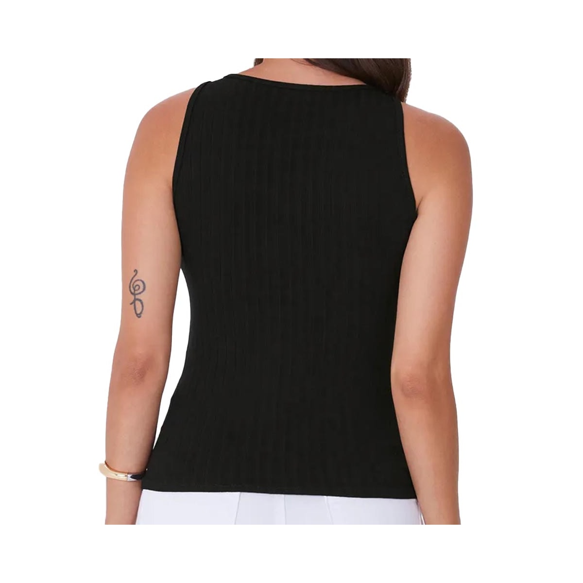 Blusa Malwee De Malha Sem Manga 79308 Preto
