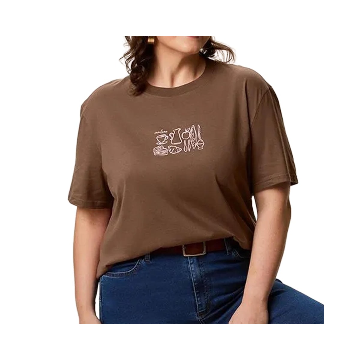 Blusa Malwee Em Algodão 1000134554 Coffee