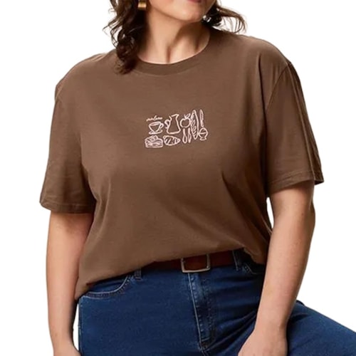 Blusa Malwee Em Algodão 1000134554 Coffee