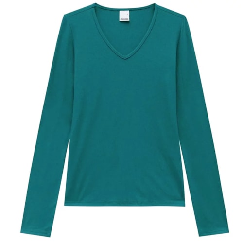 Blusa Malwee Feminina Manga Longa 54823 Verde