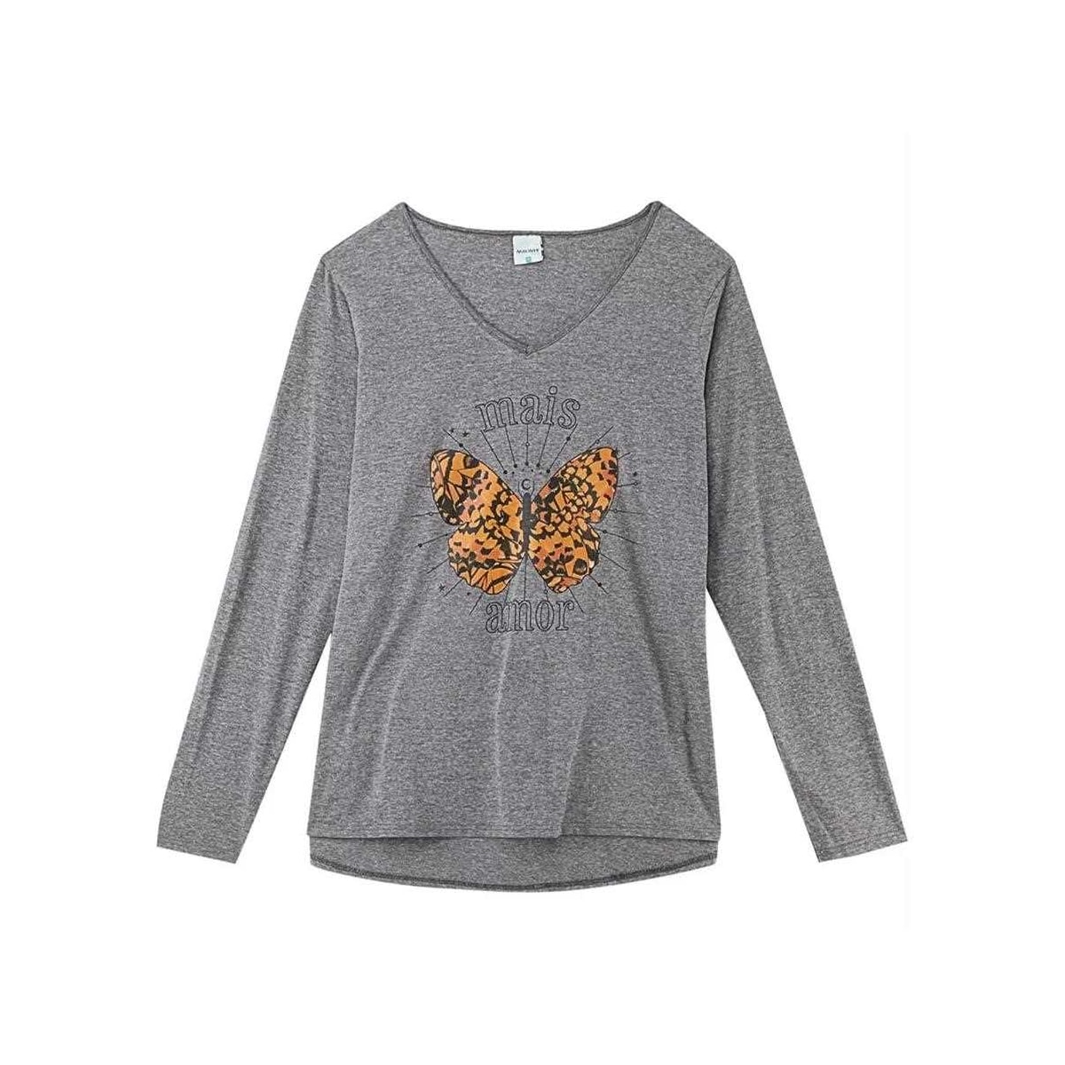 Blusa Malwee Feminina Manga Longa Plus 94160 Mescla Chumbo Blusa Malwee Feminina Manga Longa Plus 94160 Mescla Chumbo