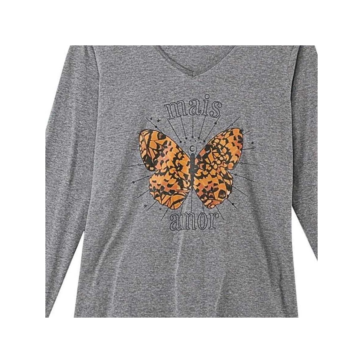 Blusa Malwee Feminina Manga Longa Plus 94160 Mescla Chumbo Blusa Malwee Feminina Manga Longa Plus 94160 Mescla Chumbo