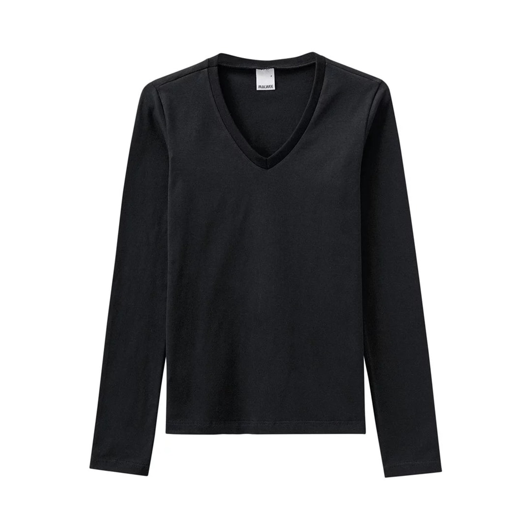 Blusa Malwee Manga Longa 26292 Preto