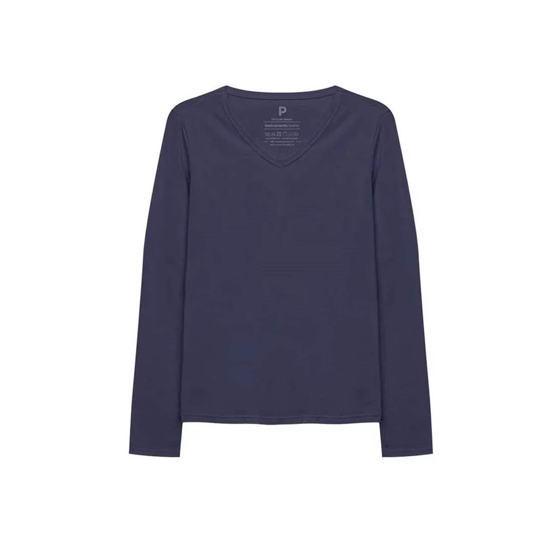 Blusa Malwee Manga Longa 54823 Marinho Blusa Malwee Manga Longa 54823 Marinho