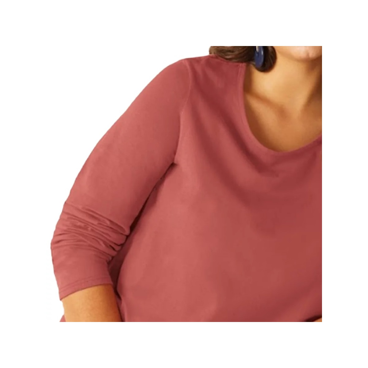 Blusa Malwee Manga Longa Plus 94139 Goiaba