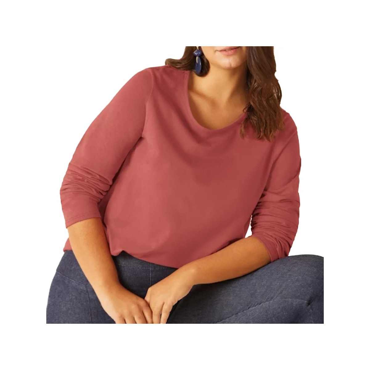 Blusa Malwee Manga Longa Plus 94139 Goiaba Blusa Malwee Manga Longa Plus 94139 Goiaba