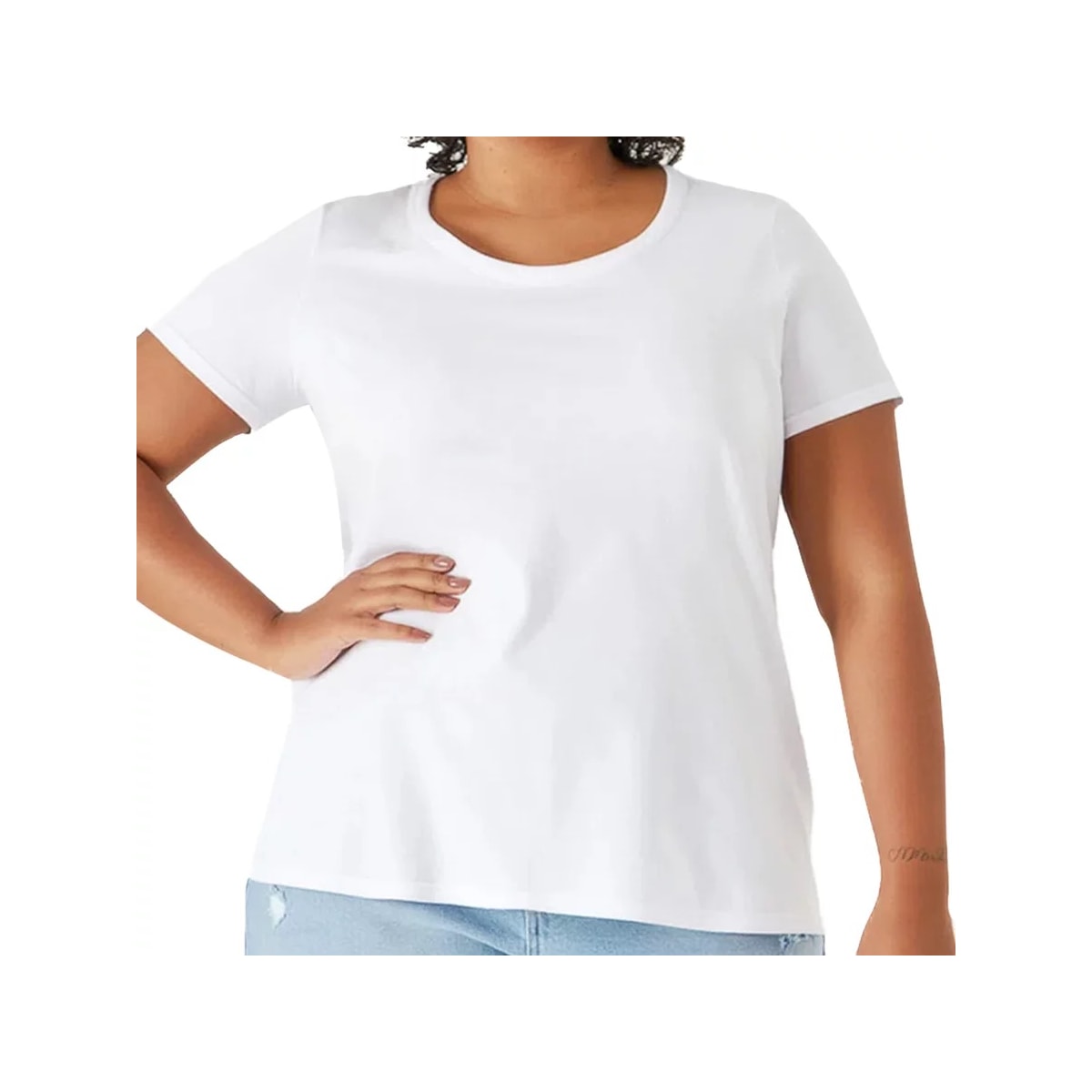Blusa Malwee Meia Manga 87841 Plus Branco Blusa Malwee Meia Manga 87841 Plus Branco