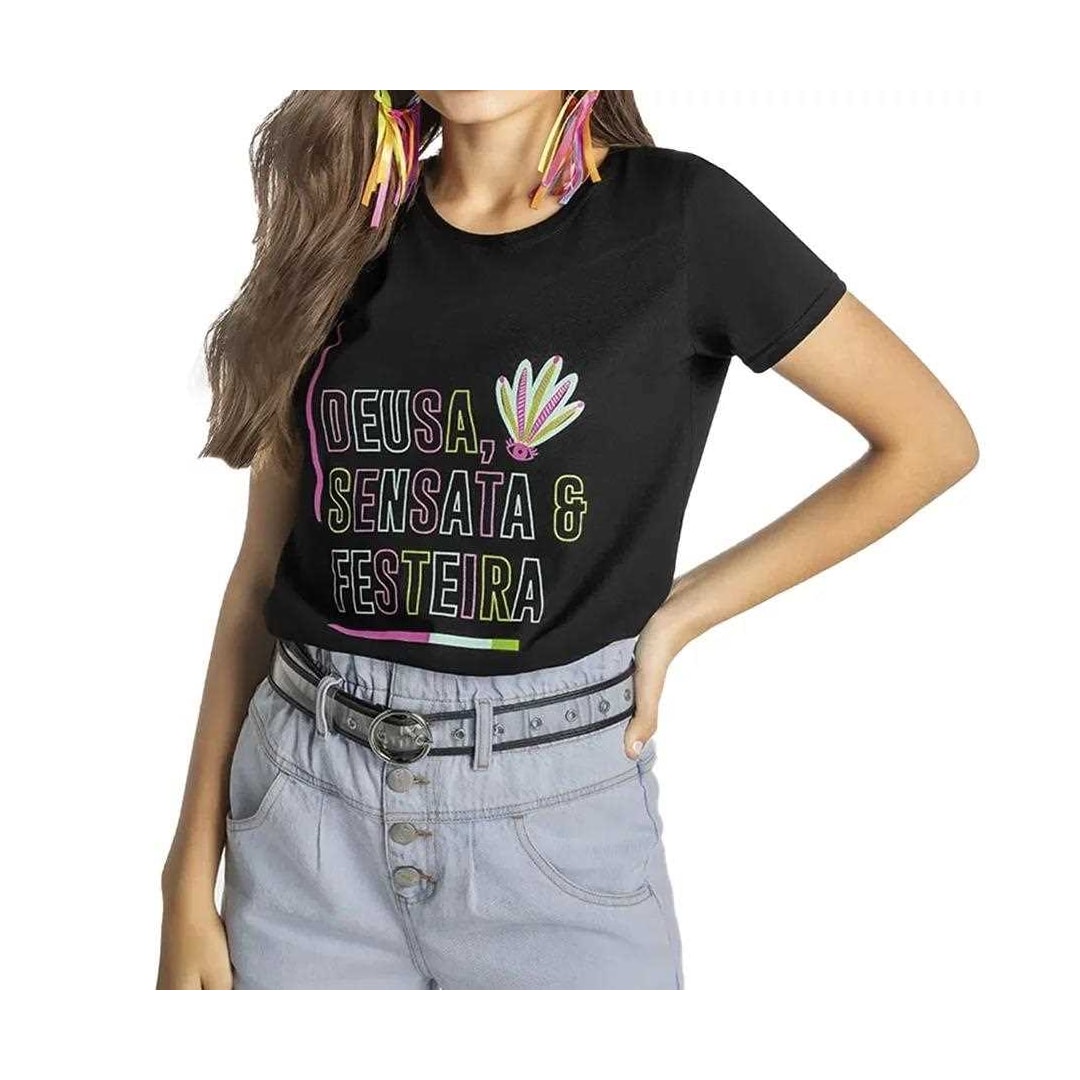 Blusa Malwee Meia Manga T-Shirt 76924 Preto Blusa Malwee Meia Manga T-Shirt 76924 Preto