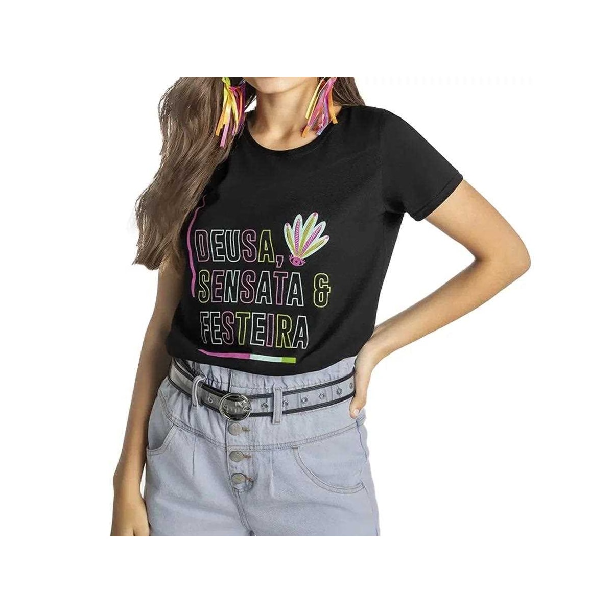 Blusa Malwee Meia Manga T-Shirt 76924 Preto Blusa Malwee Meia Manga T-Shirt 76924 Preto