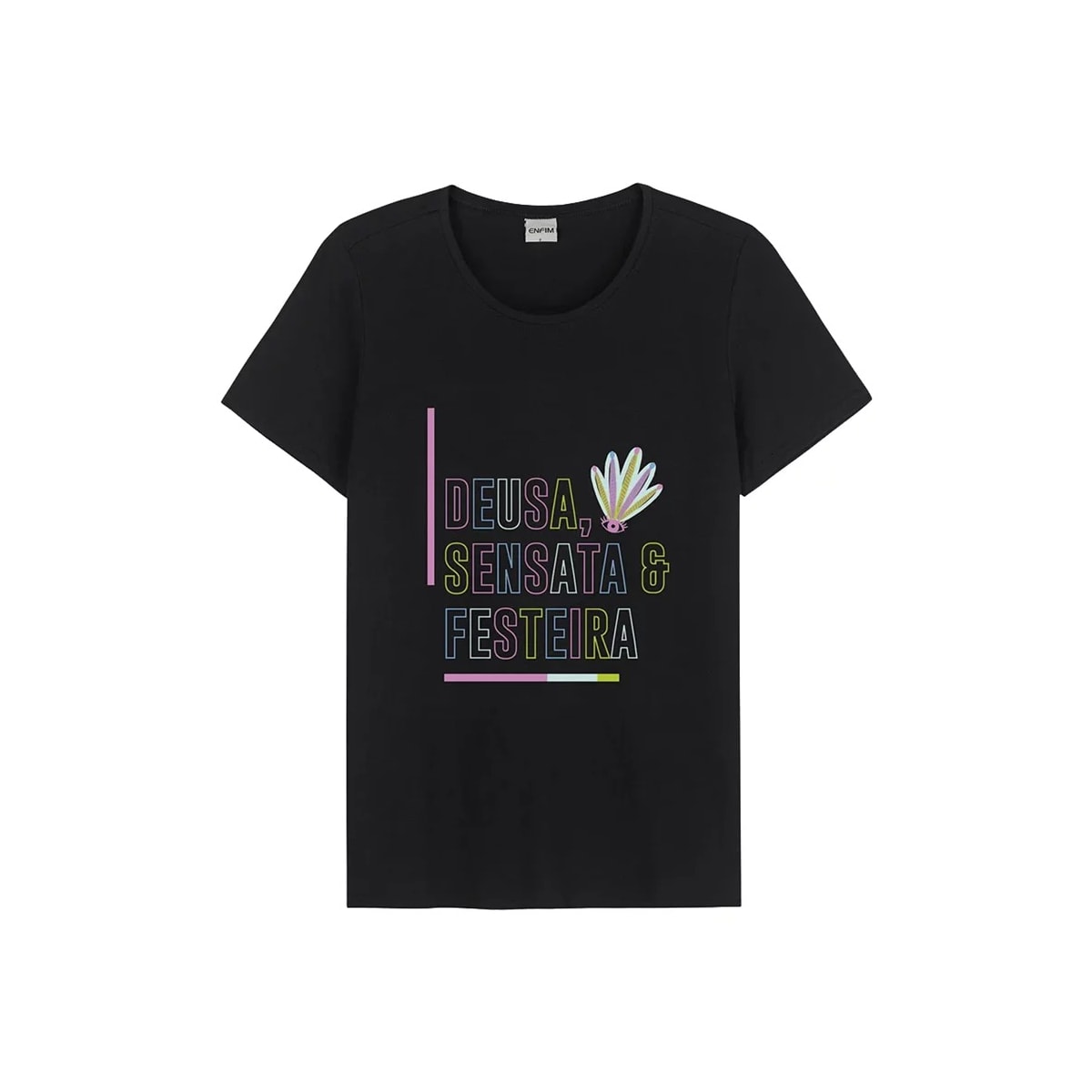 Blusa Malwee Meia Manga T-Shirt 76924 Preto Blusa Malwee Meia Manga T-Shirt 76924 Preto