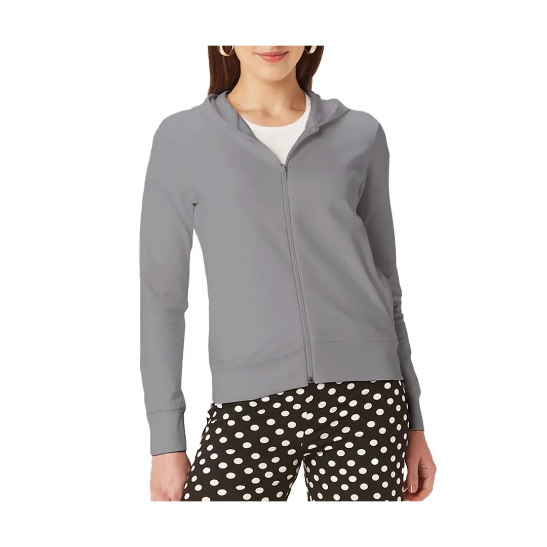 Blusa Malwee Moletom Aberta Feminina 54826 Mescla Cinza Blusa Malwee Moletom Aberta Feminina 54826 Mescla Cinza
