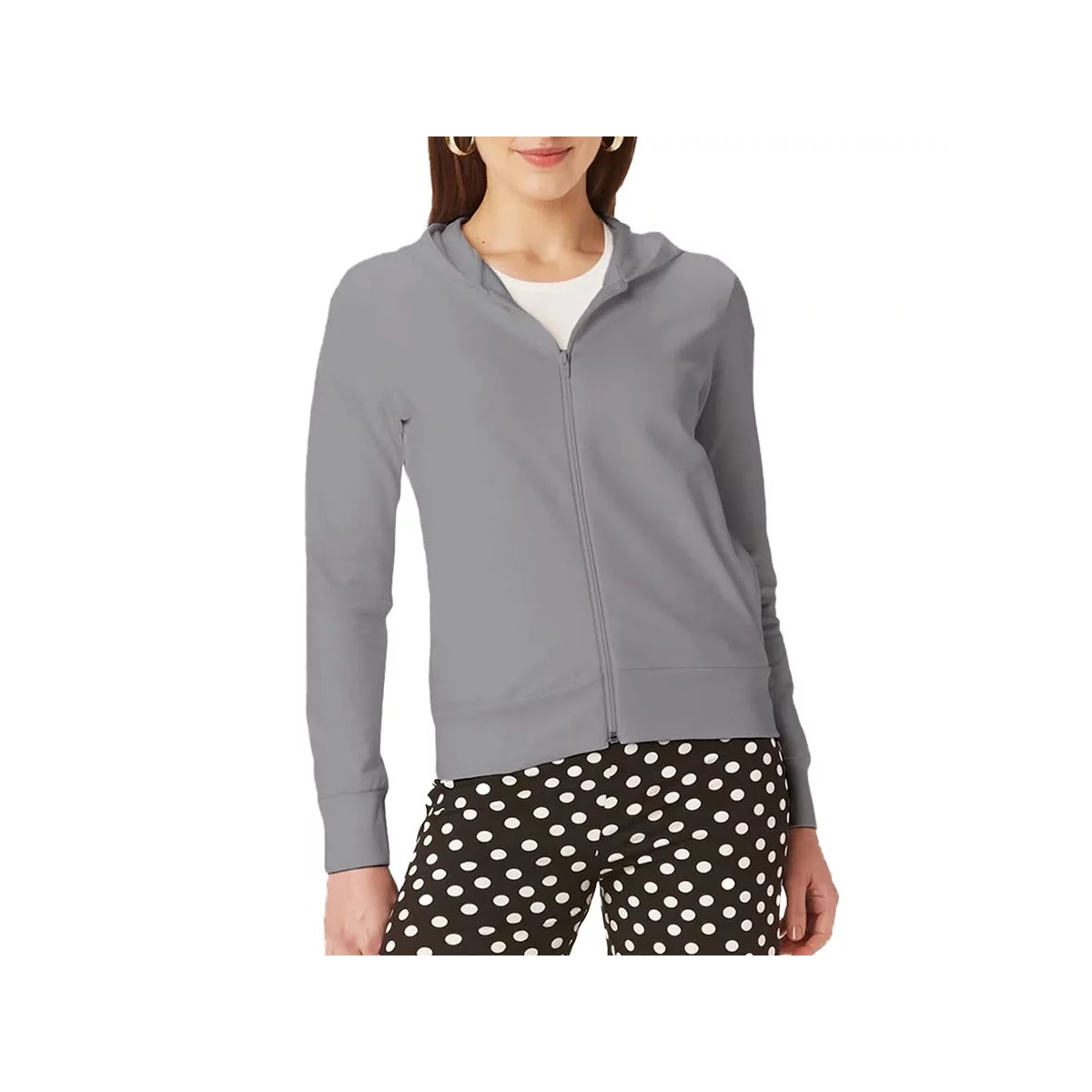 Blusa Malwee Moletom Aberta Feminina 54826 Mescla Cinza Blusa Malwee Moletom Aberta Feminina 54826 Mescla Cinza