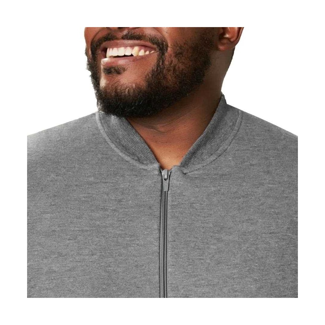 Blusa Malwee Moletom Aberta Masculina Plus 94107 Mescla Cinza