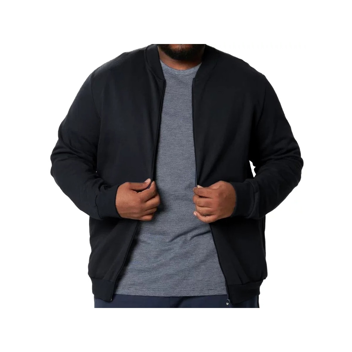 Blusa Malwee Moletom Aberta Masculina Plus 94107 Preto