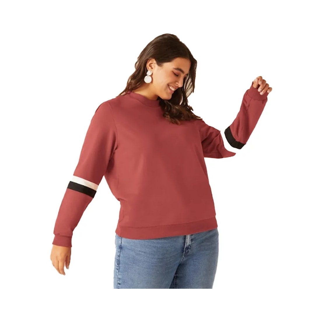 Blusa Malwee Moletom Plus 94156 Goiaba