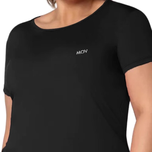 Detalhe - Blusa Mov Formitz Meia Manga Fitness V0009 Preto