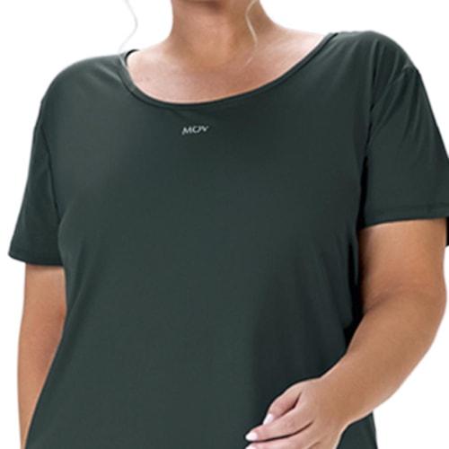Detalhe - Blusa Mov Mc Fluity Fitness V0066 Floresta