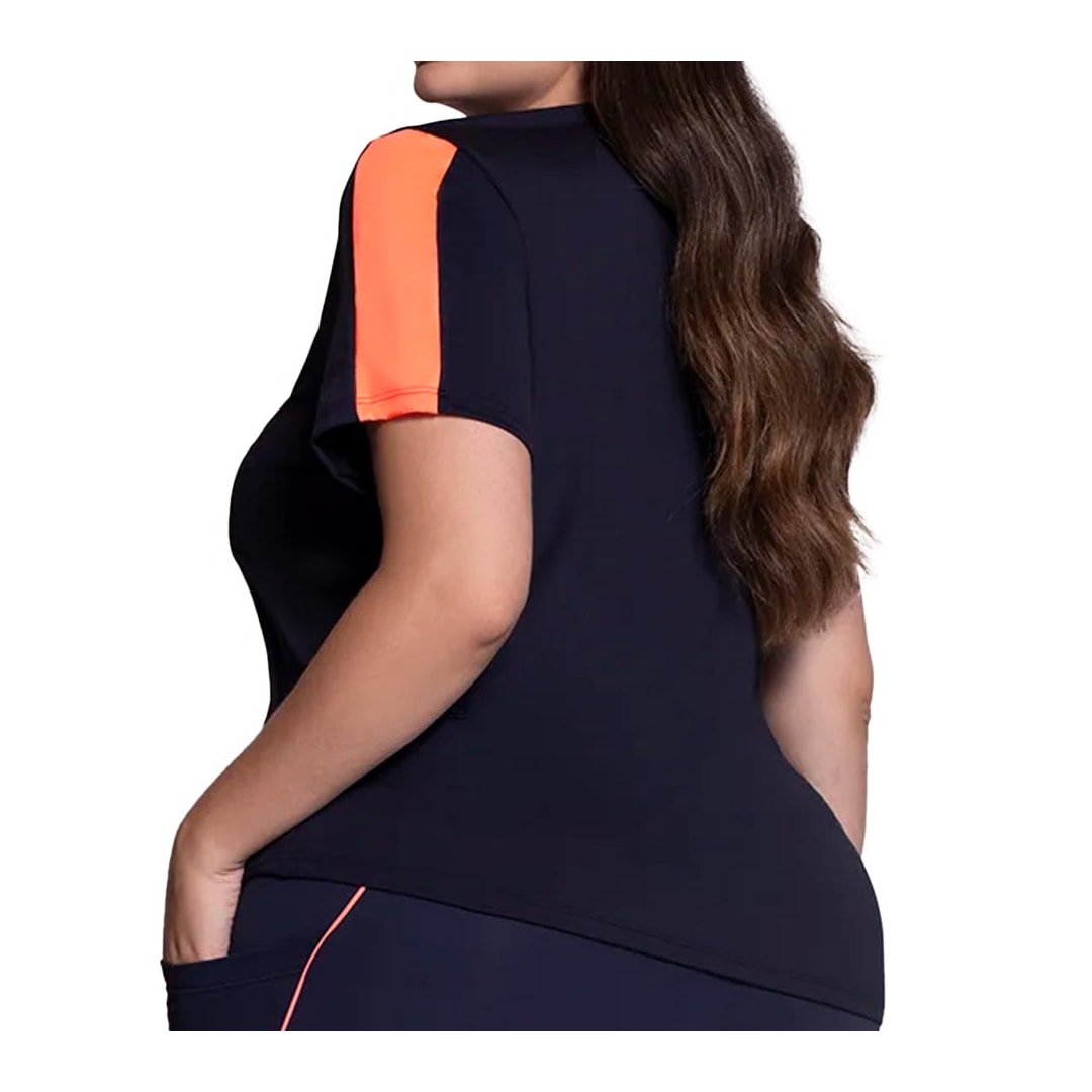 Blusa Selene Fitness Meia Manga 24955 Marinho