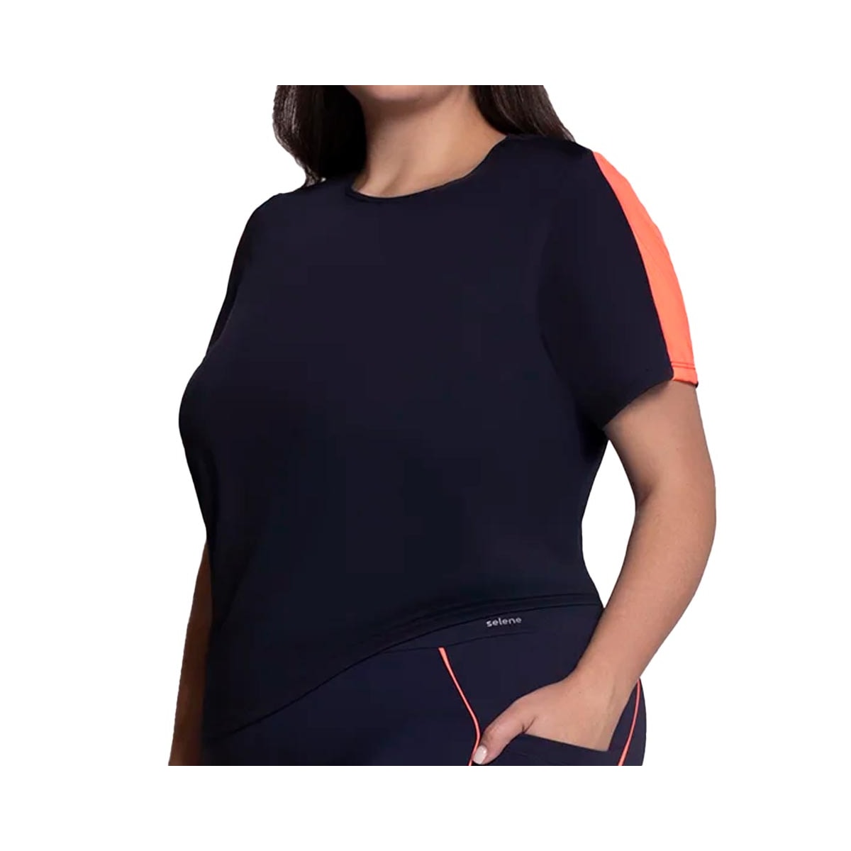 Blusa Selene Fitness Meia Manga 24955 Marinho Blusa Selene Fitness Meia Manga 24955 Marinho