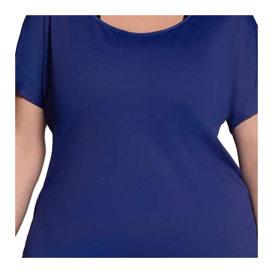 Blusa Selene Fitness Meia Manga 24965 Azul