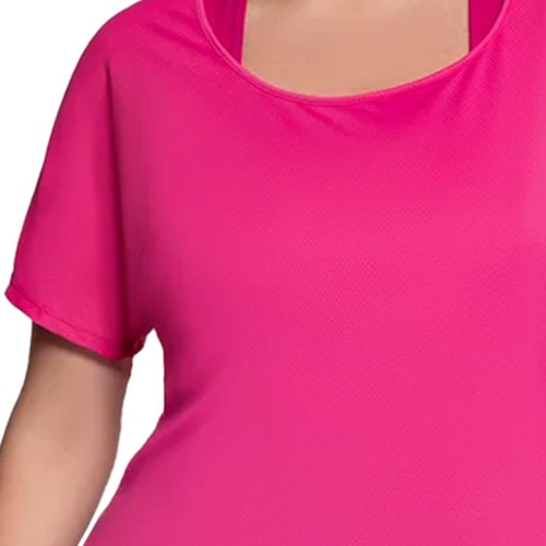 Detalhe - Blusa Selene Fitness Meia Manga 24965 Pink Fluor