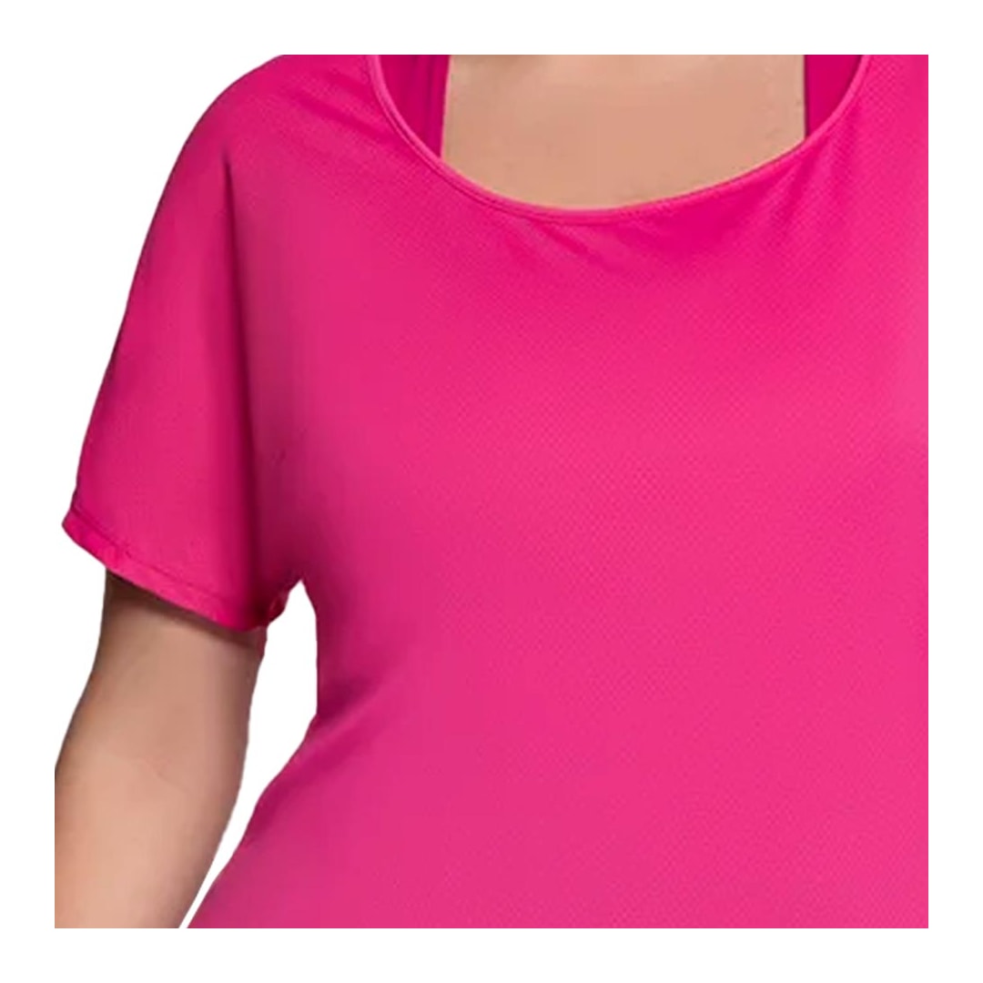 Blusa Selene Fitness Meia Manga 24965 Pink Fluor Blusa Selene Fitness Meia Manga 24965 Pink Fluor